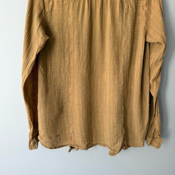 Free People One Yellow Asymmetrical Long Sleeve Open Blouse Women’s S - Picture 6 of 15